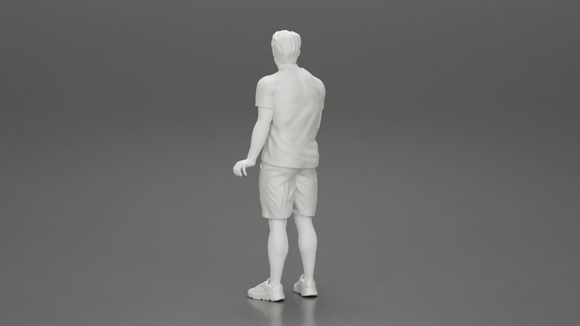 Young Man Standing In The Forest Posing Proudly With His Bike 3D print model_22