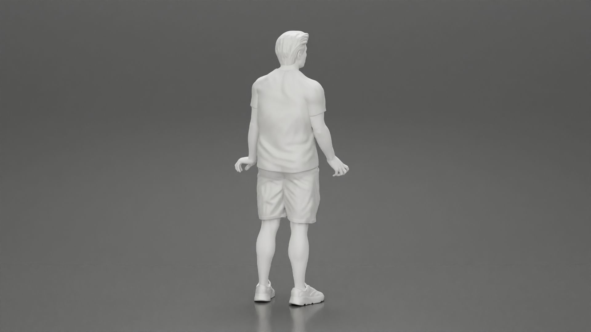 Young Man Standing In The Forest Posing Proudly With His Bike 3D print model_21