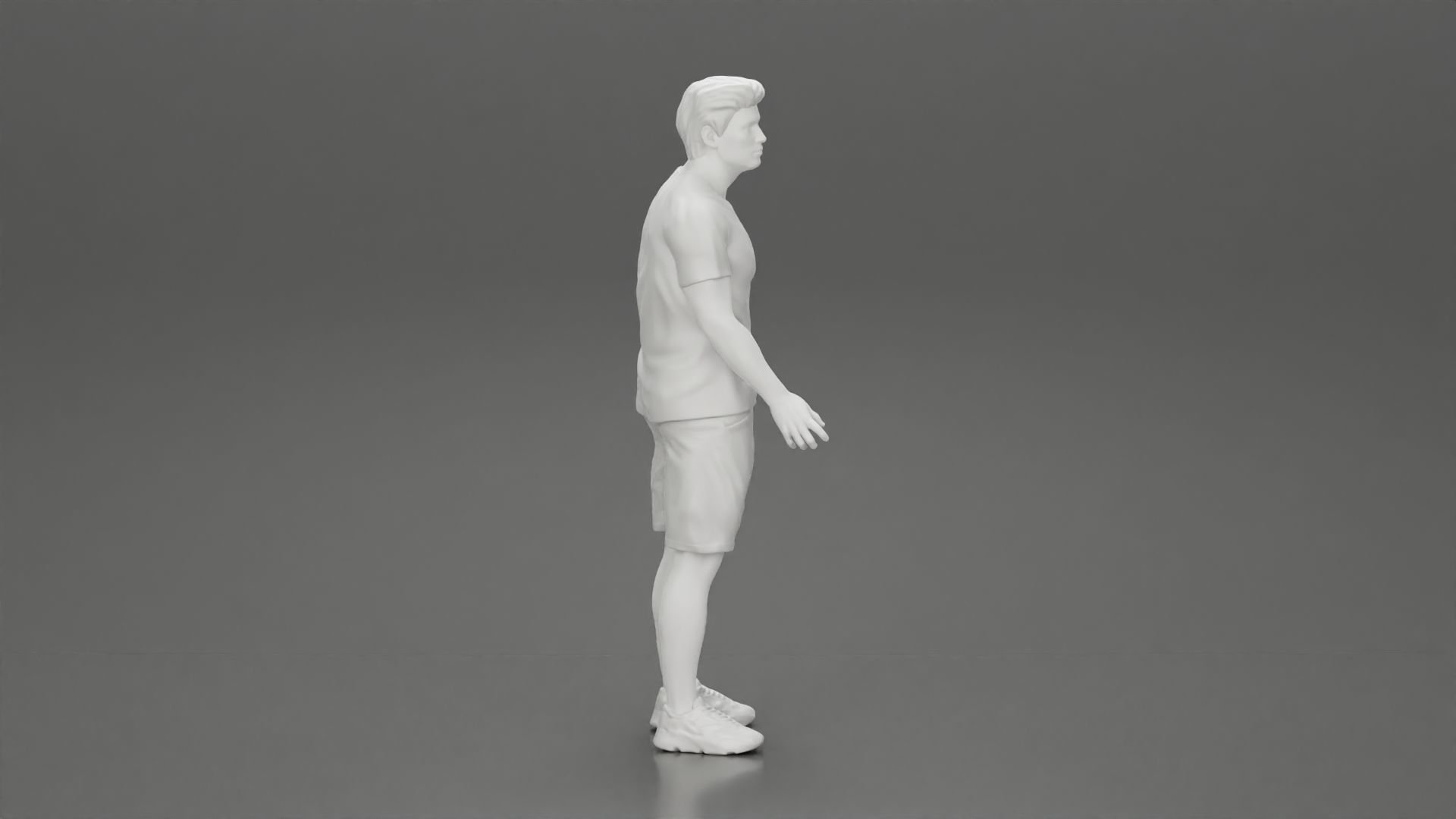 Young Man Standing In The Forest Posing Proudly With His Bike 3D print model_20