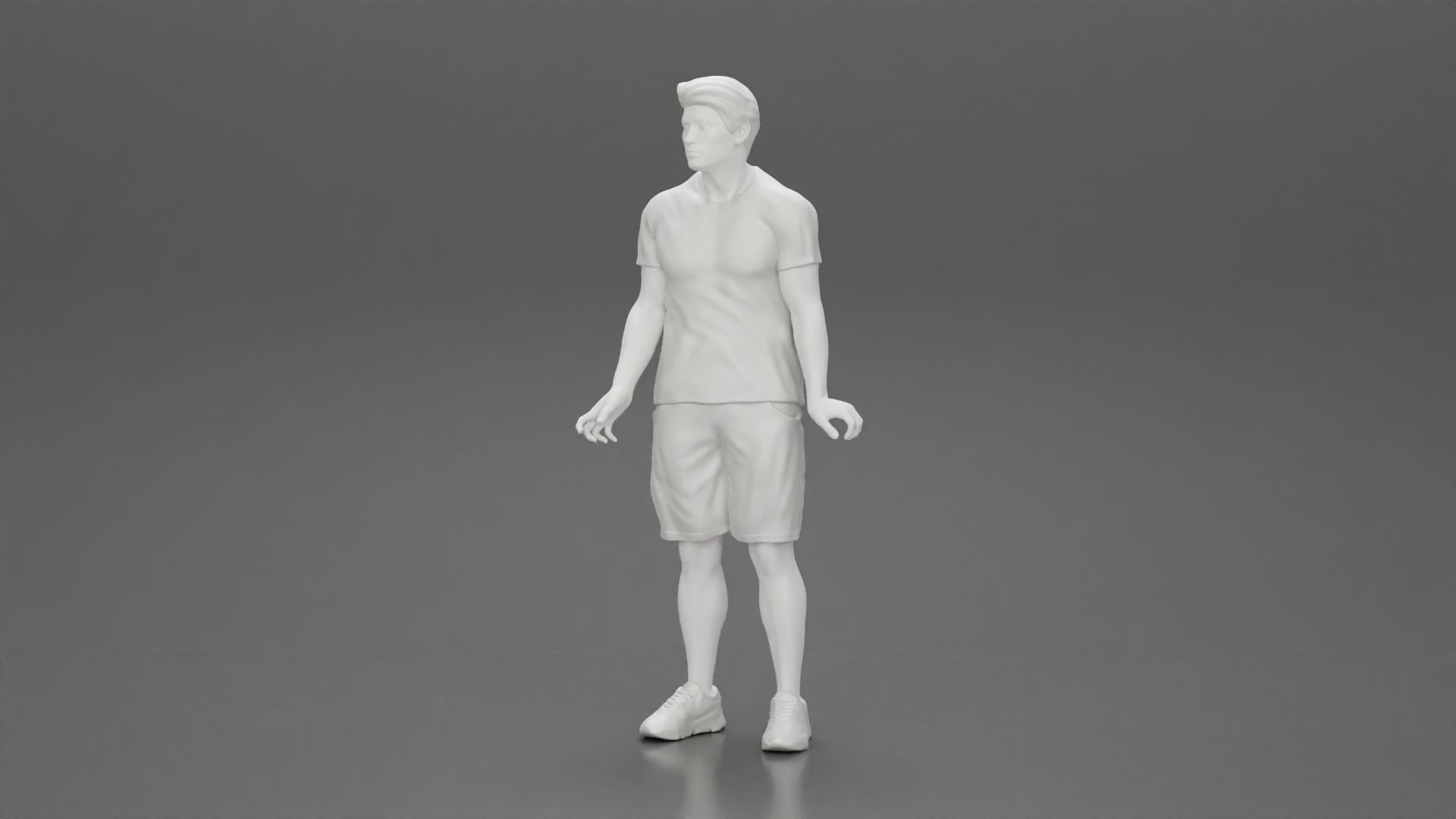 Young Man Standing In The Forest Posing Proudly With His Bike 3D print model_18