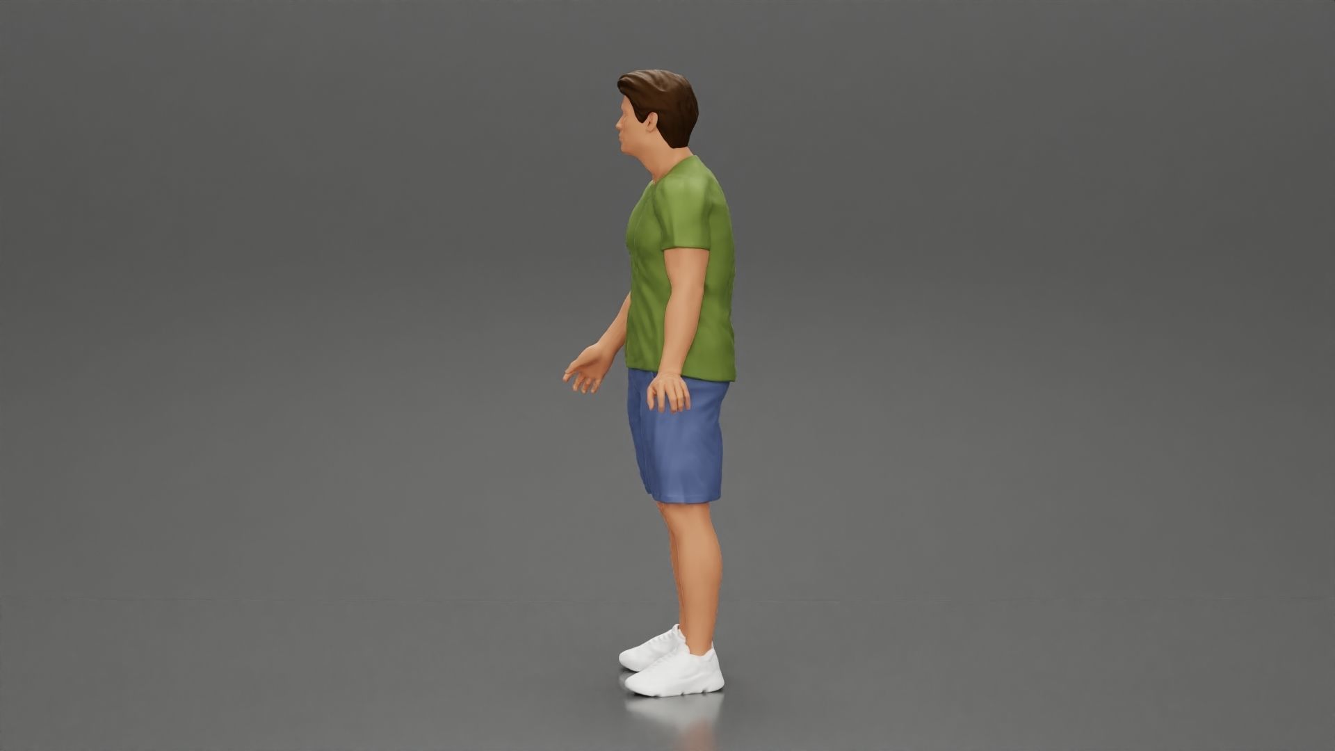 Young Man Standing In The Forest Posing Proudly With His Bike 3D print model_11