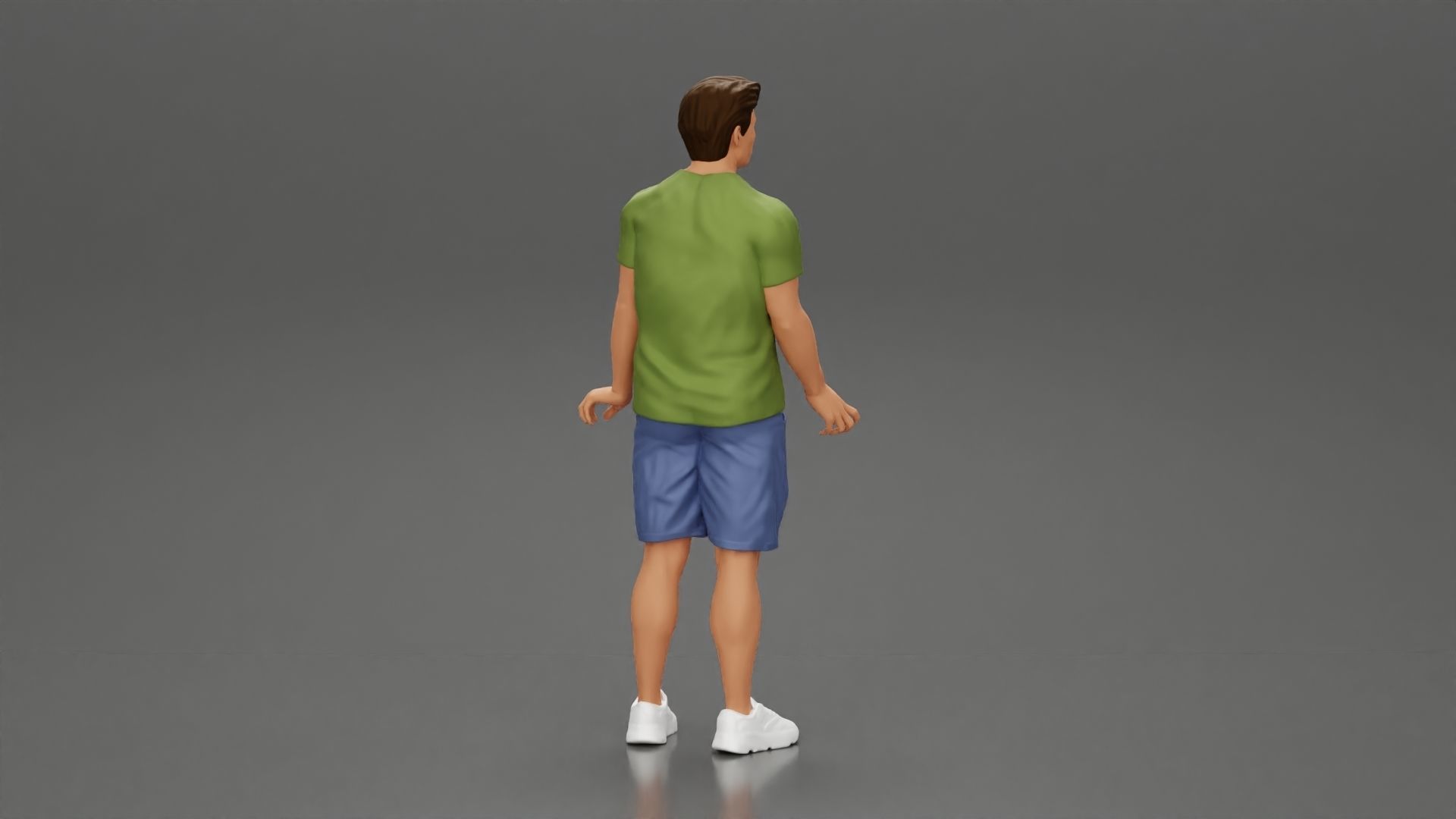 Young Man Standing In The Forest Posing Proudly With His Bike 3D print model_9