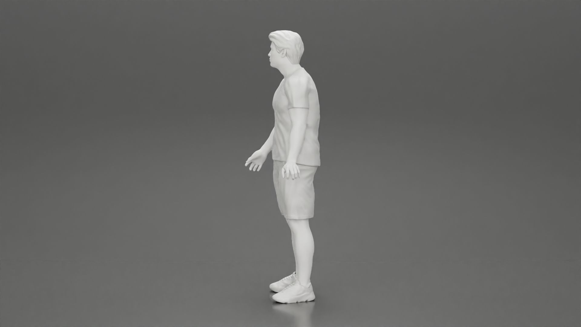 Young Man Standing In The Forest Posing Proudly With His Bike 3D print model_23