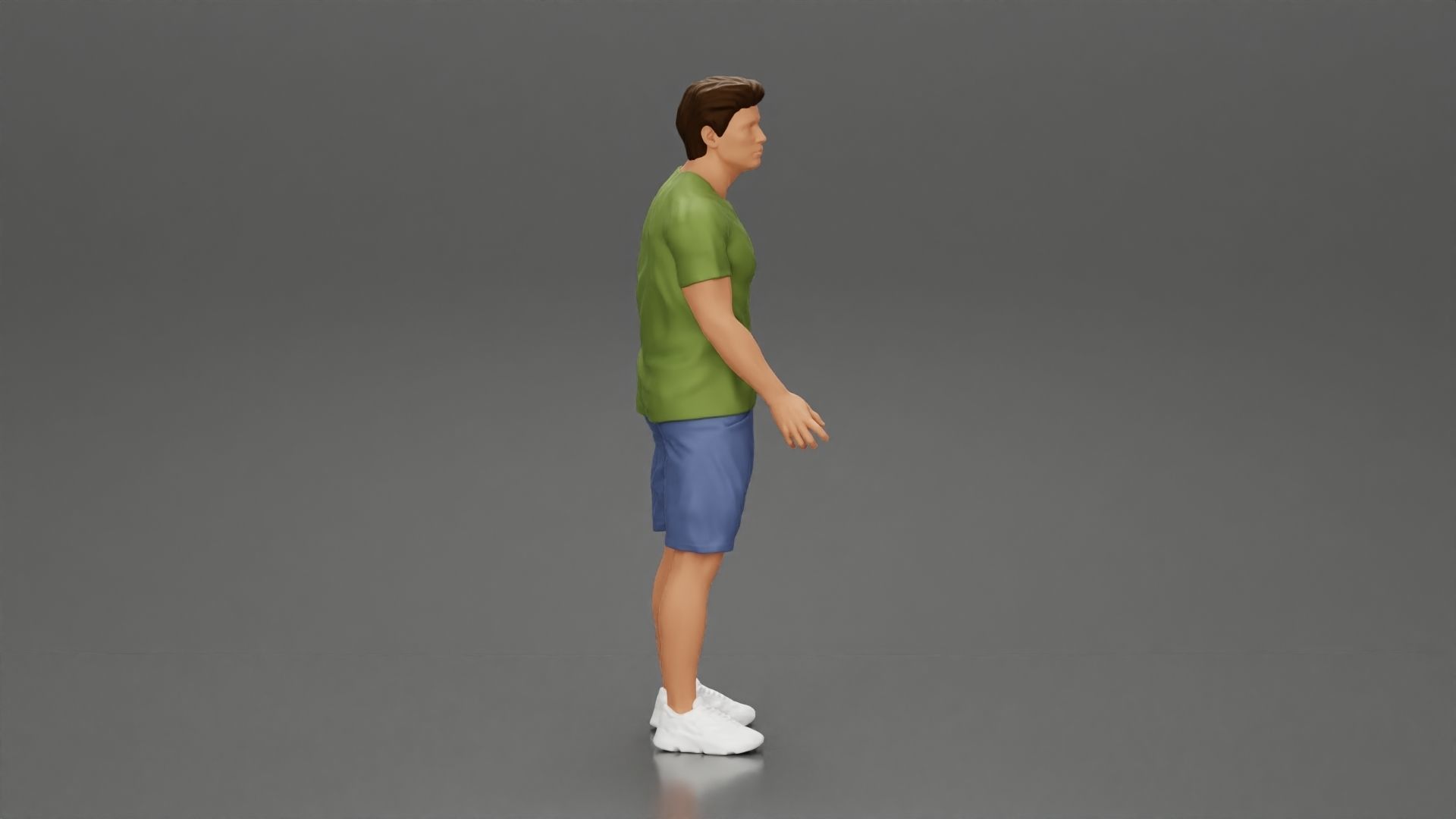 Young Man Standing In The Forest Posing Proudly With His Bike 3D print model_8