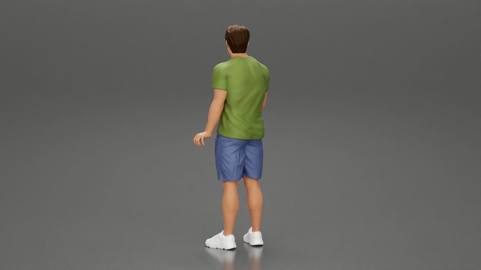 Young Man Standing In The Forest Posing Proudly With His Bike 3D print model_10