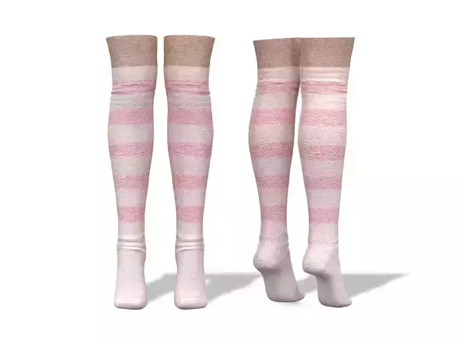 Overknee Socks Tip Toe Low-poly 3D model