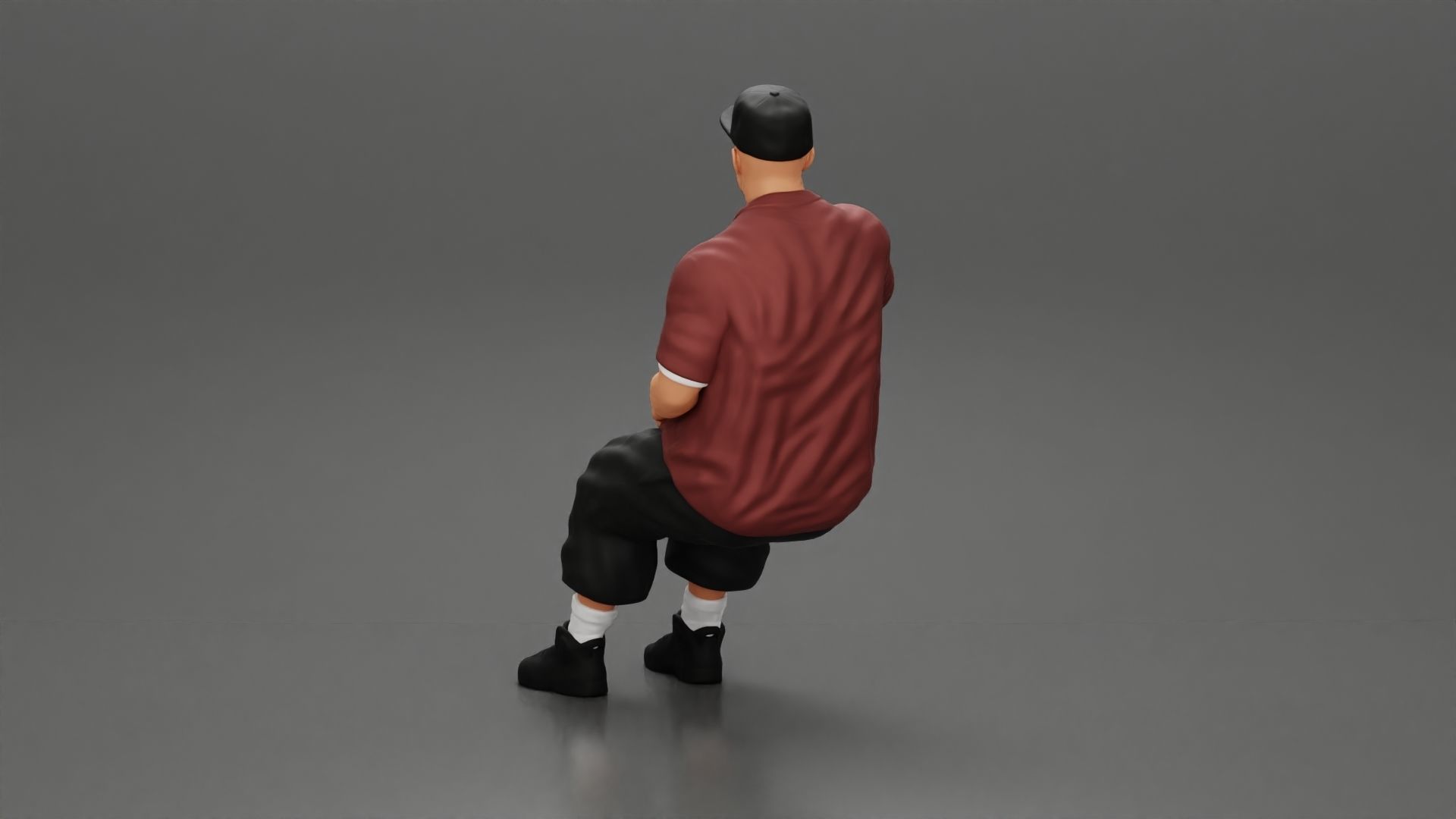 Gangster homie in cap Sitting On the car And Smoking Cigar 3D print model_4