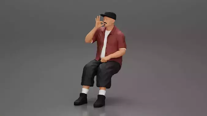 Gangster homie in cap Sitting On the car And Smoking Cigar