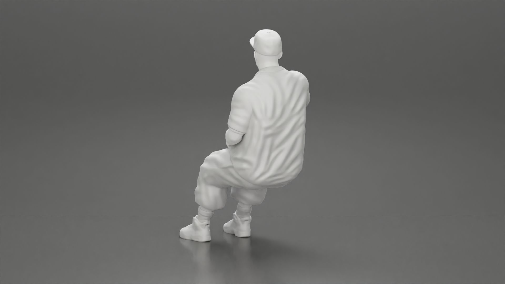 Gangster homie in cap Sitting On the car And Smoking Cigar 3D print model_10