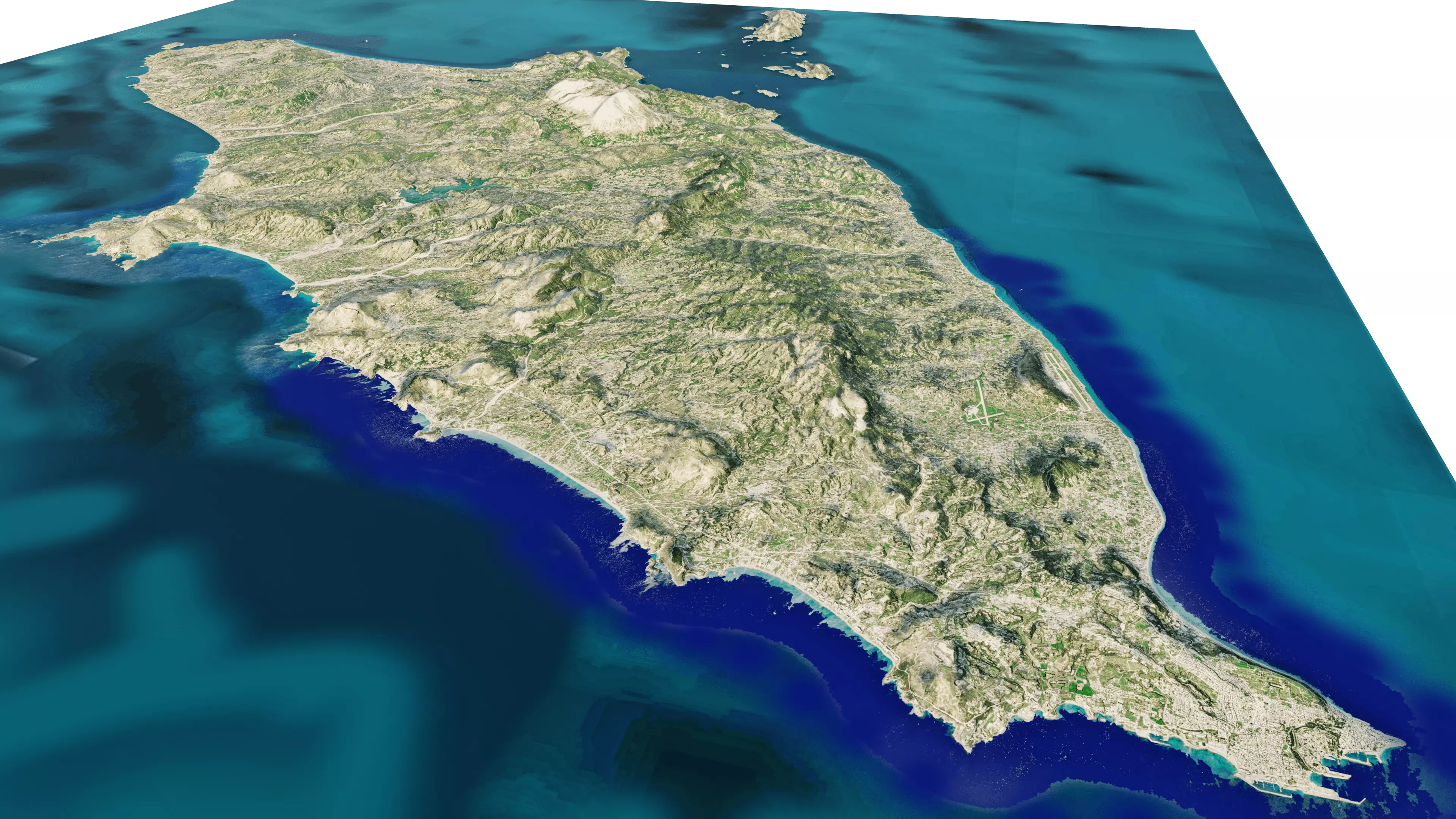 Rhodes Island full 3d model terrain 3D model_0