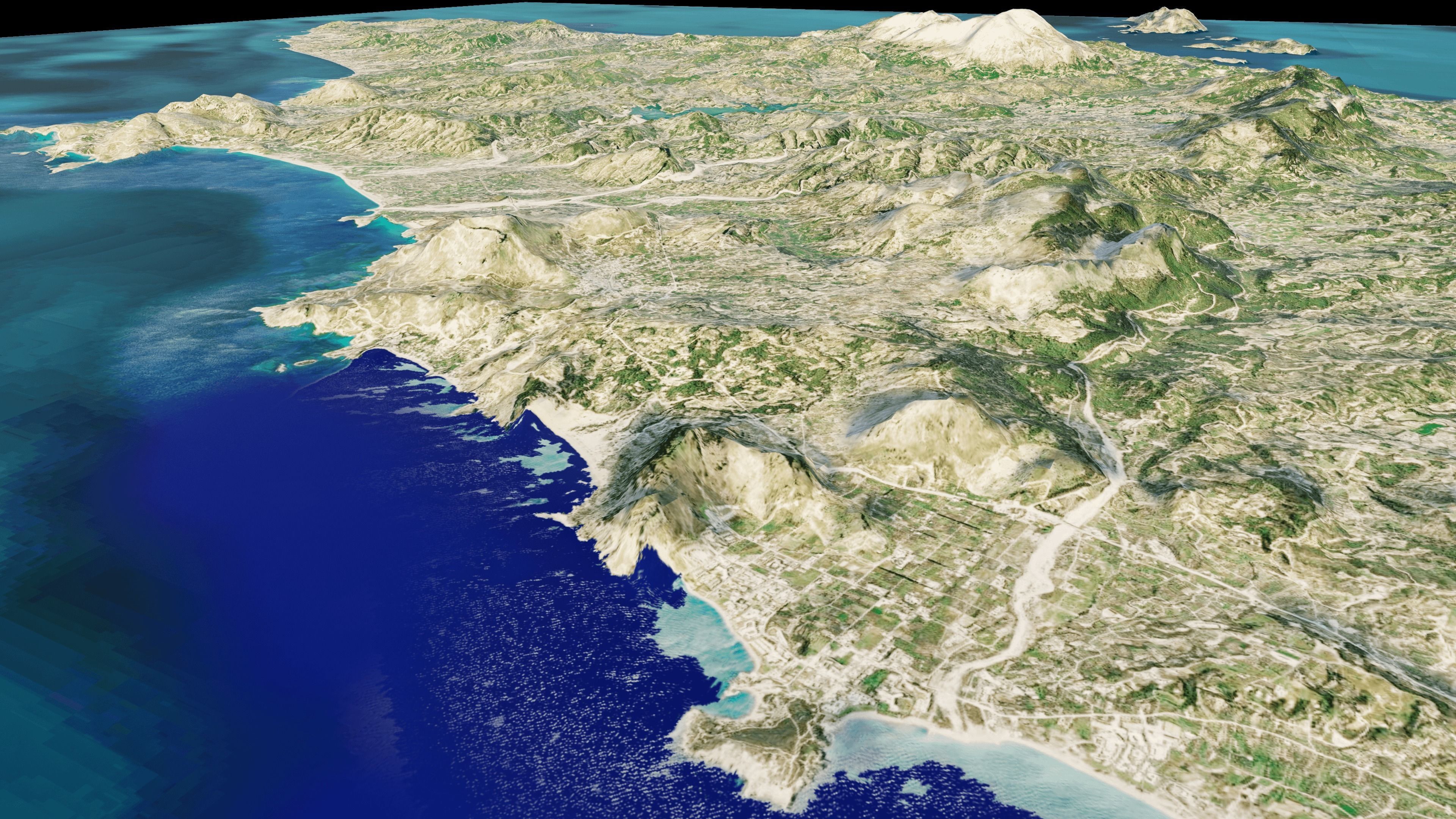 Rhodes Island full 3d model terrain 3D model_1