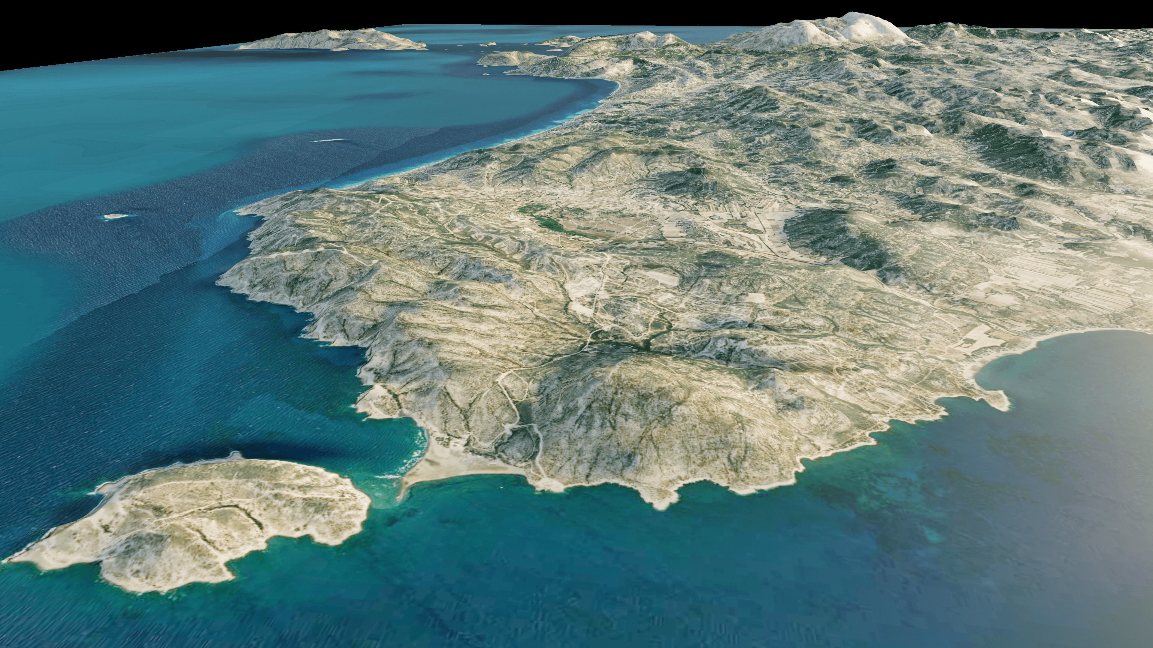 Rhodes Island full 3d model terrain 3D model_6