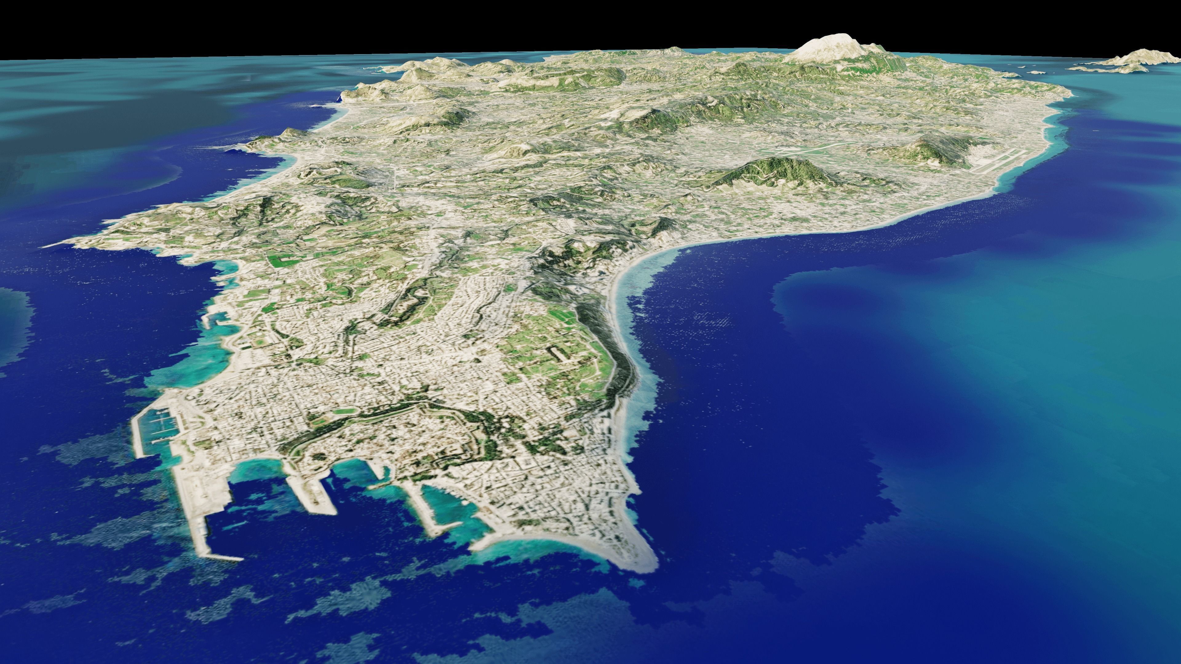 Rhodes Island full 3d model terrain 3D model_7