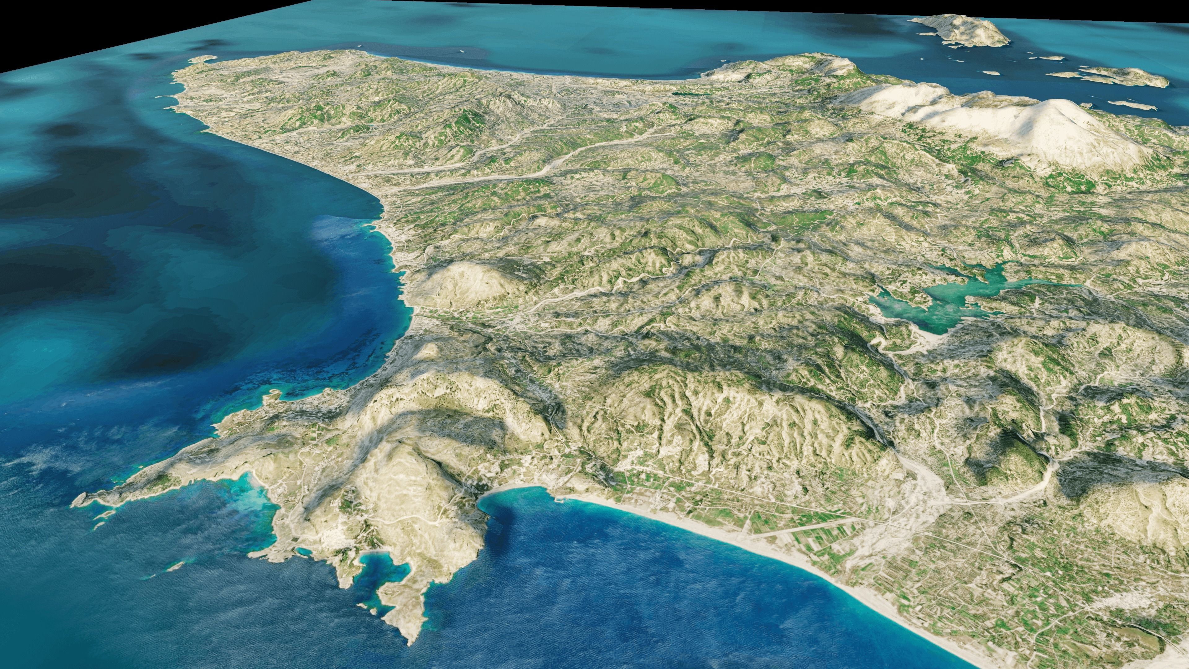 Rhodes Island full 3d model terrain 3D model_9