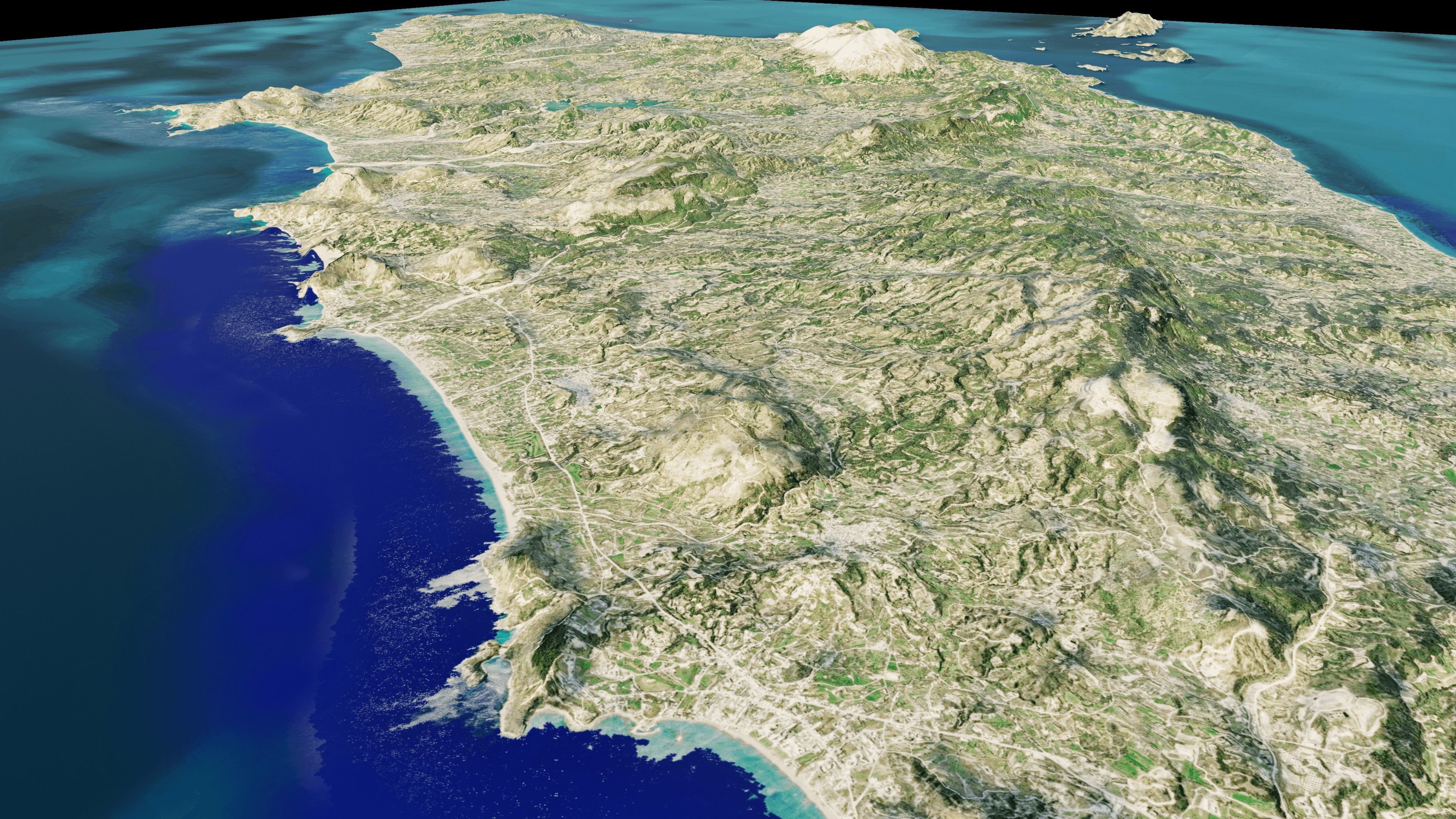 Rhodes Island full 3d model terrain 3D model_10