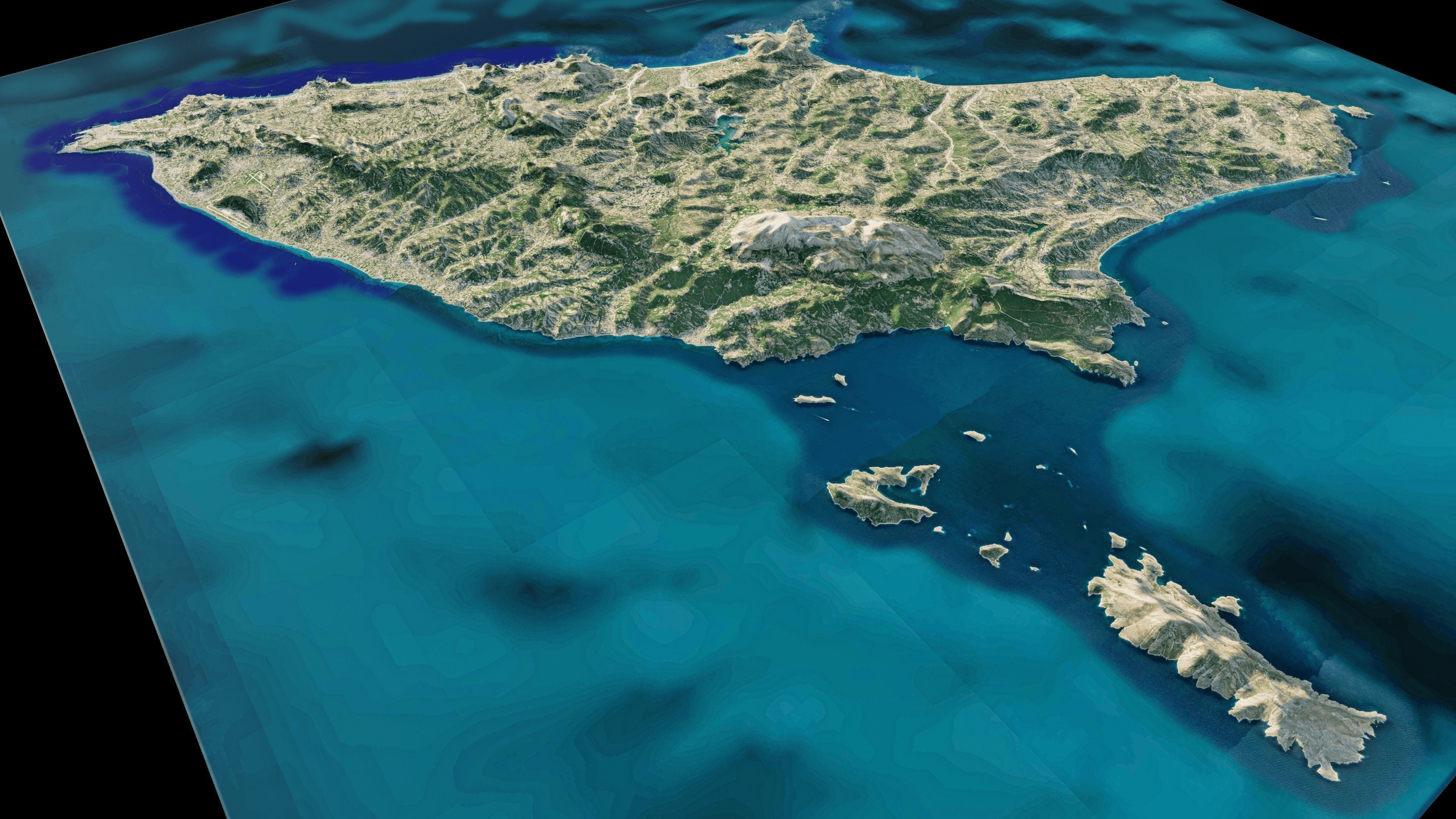 Rhodes Island full 3d model terrain 3D model_4