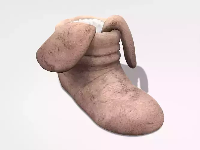 Bunny Ears Slippers Boots Low-poly 3D model
