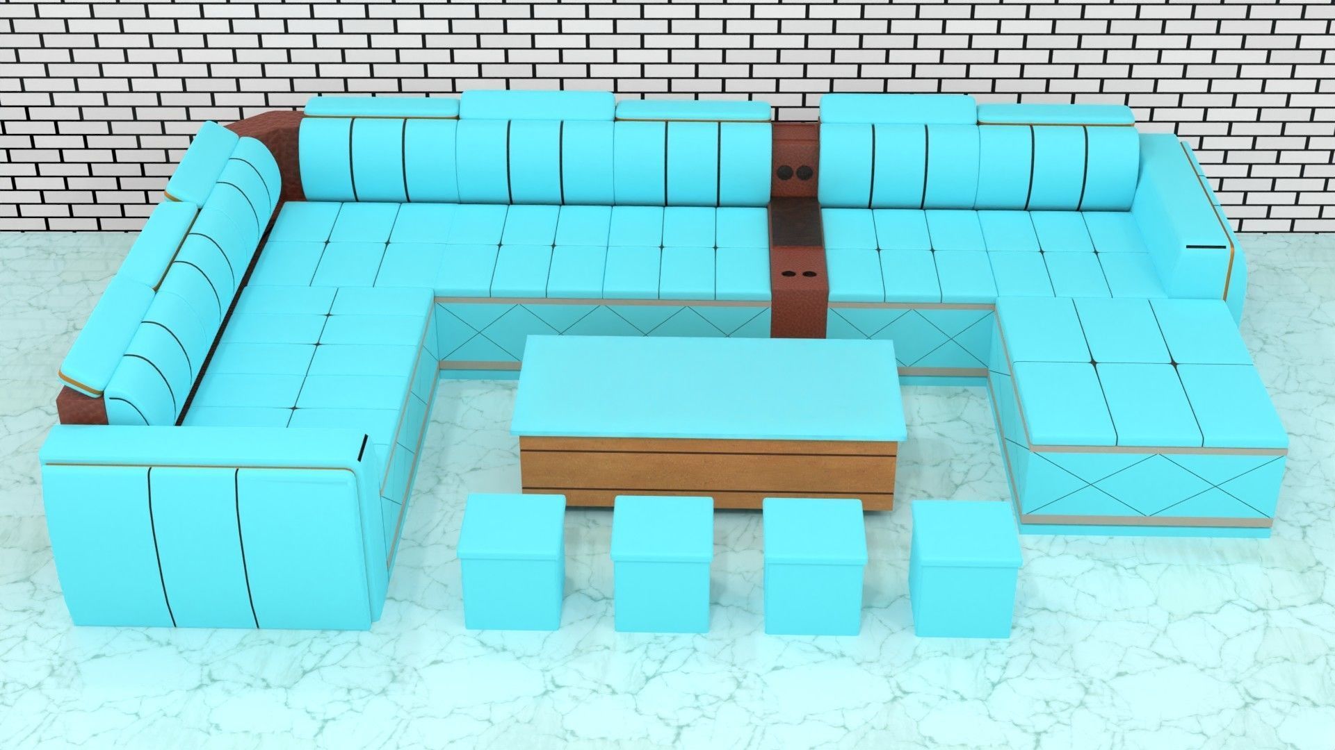 sofa set 006 3D model_5