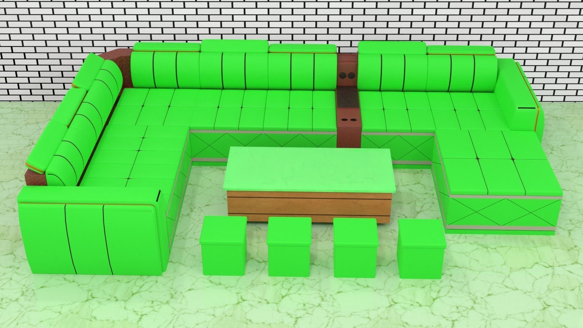 sofa set 006 3D model_9