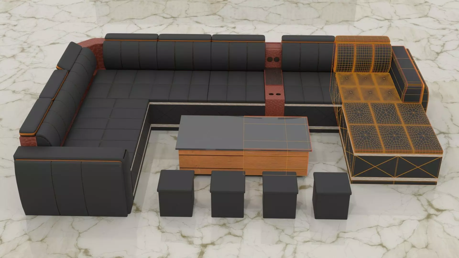 sofa set 006 3D model_0