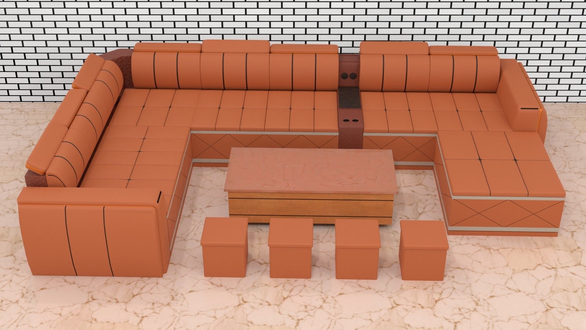 sofa set 006 3D model_8