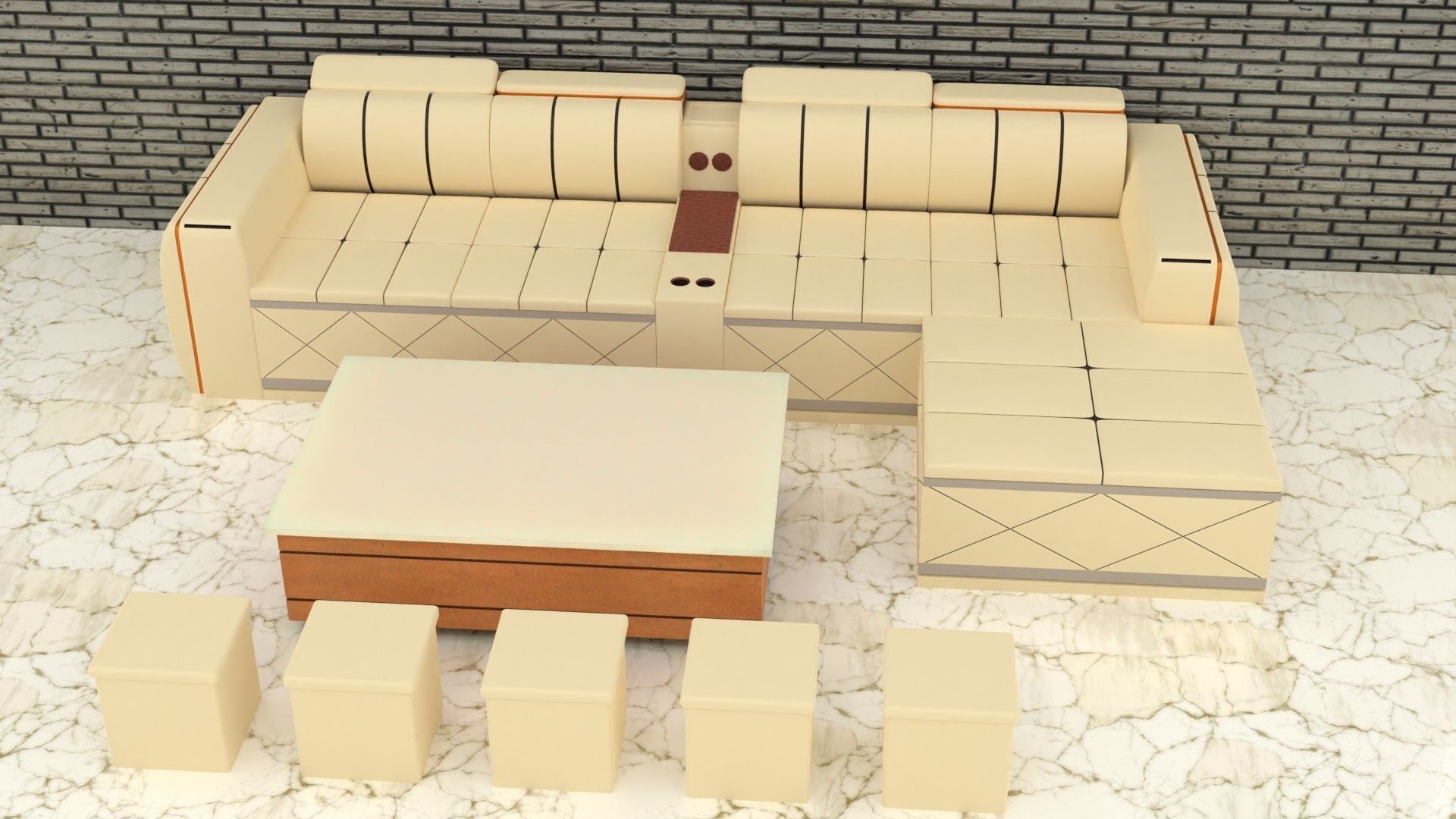 sofa set 006 3D model_14