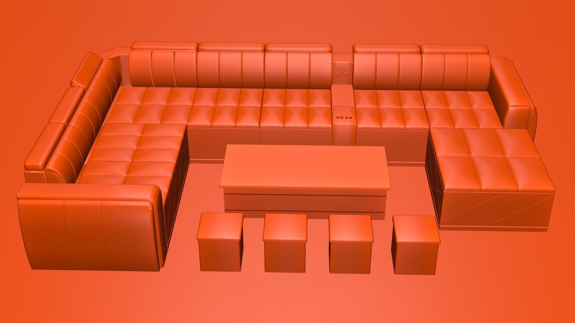 sofa set 006 3D model_4