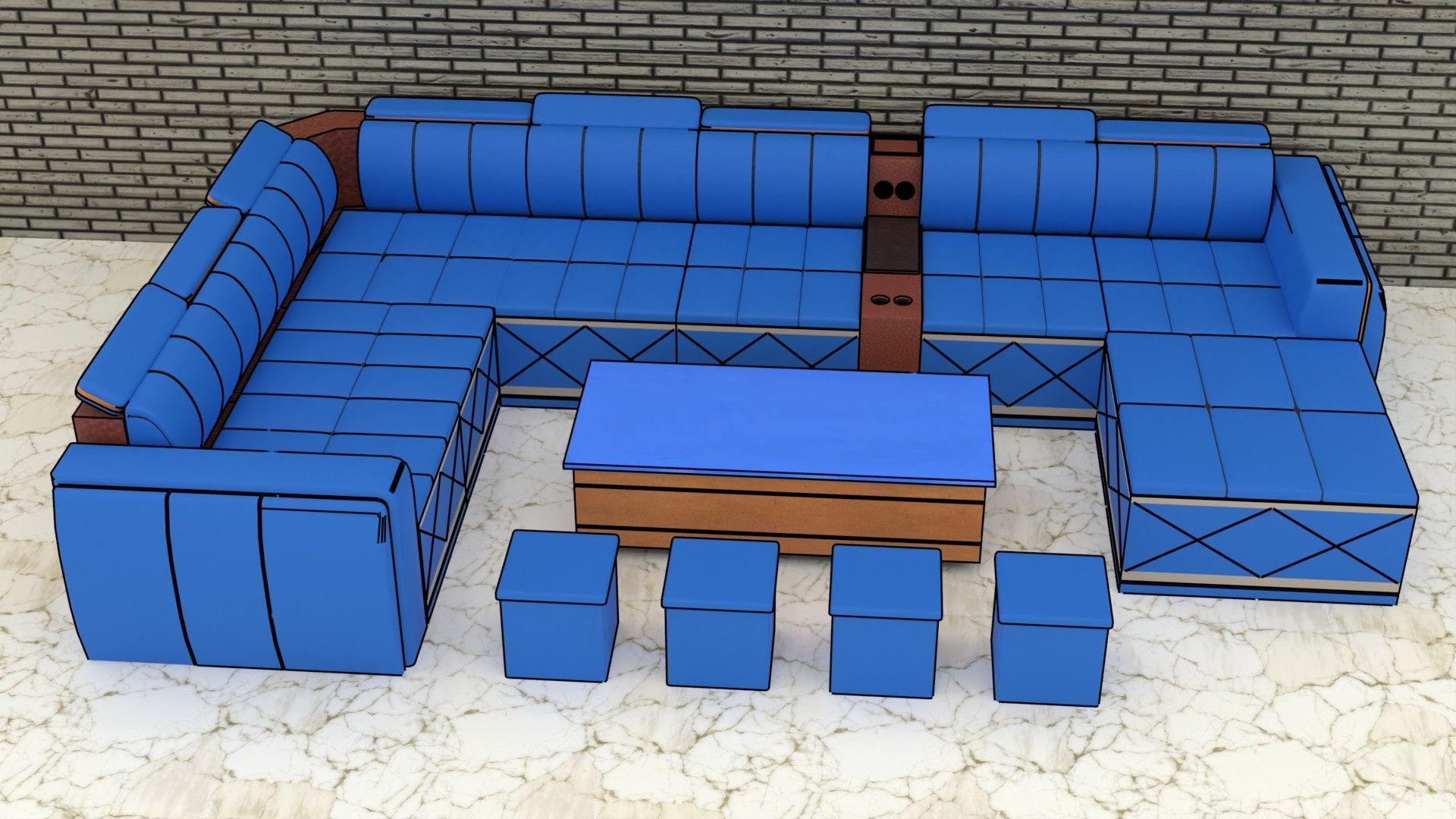 sofa set 006 3D model_21