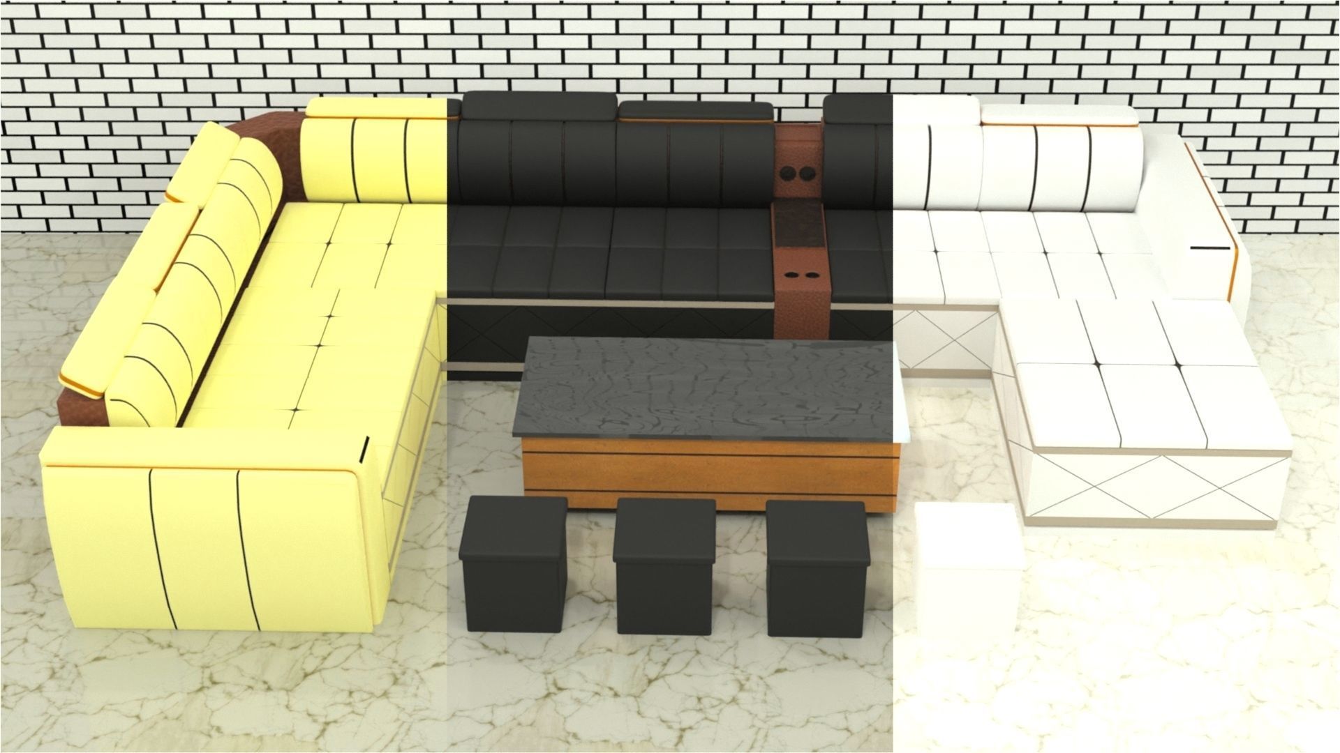 sofa set 006 3D model_23
