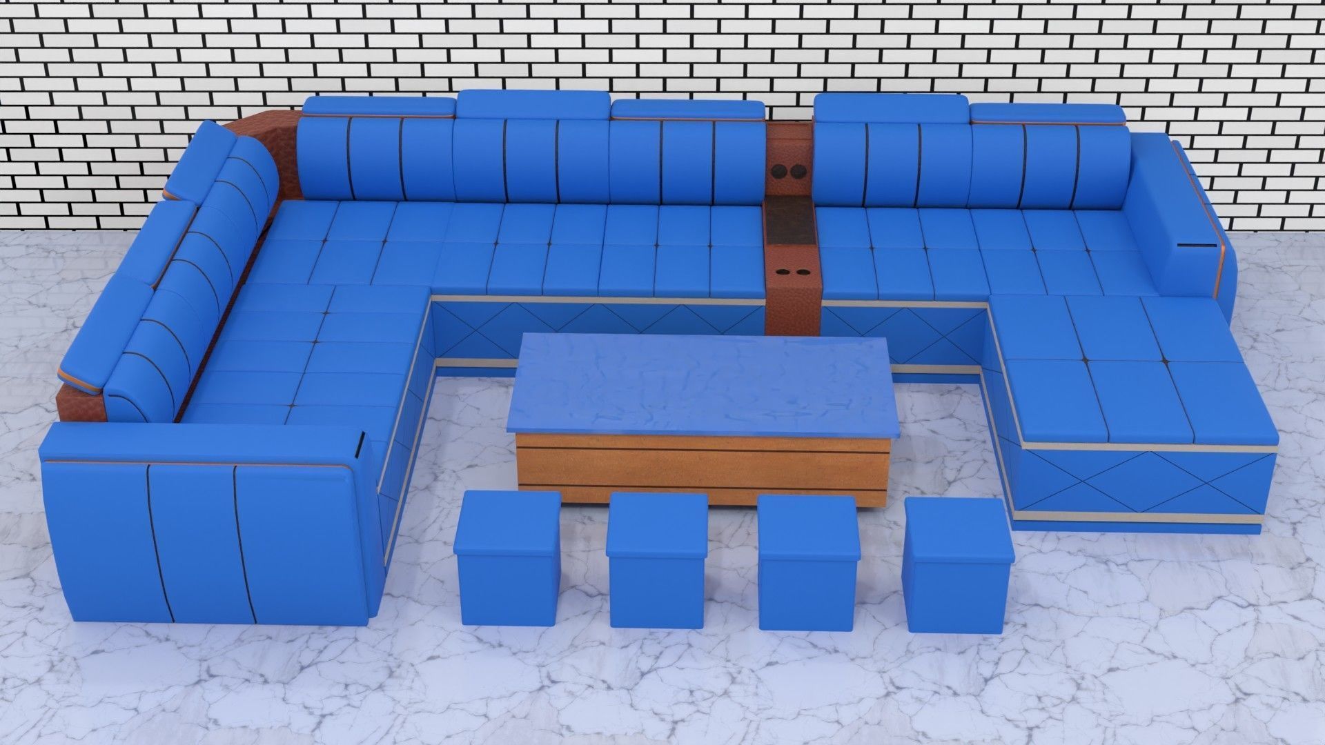 sofa set 006 3D model_7