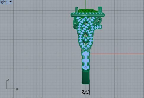 Luxurious green stone diamond ring 3615 3D print model 3D print model_6