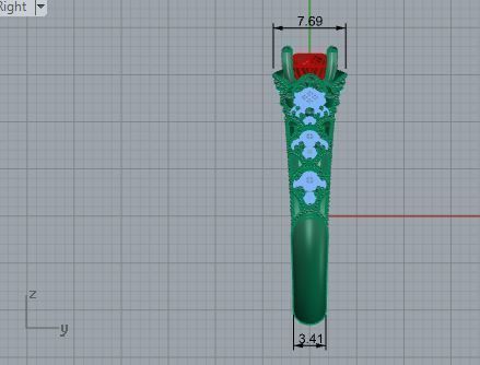 Pink stone royal diamond ring 3617 3D print model 3D print model_6