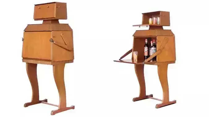 Borghesani Robot Drinks Cabinet Open 3D model