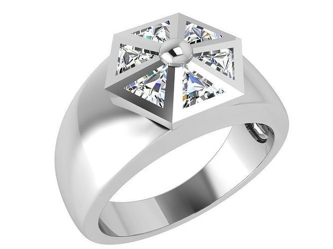 Round diamond ring 3620 3D print model 3D print model