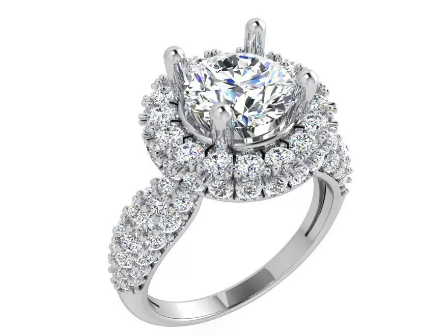 2-Row oval diamond ring 3626 3D print model 3D print model