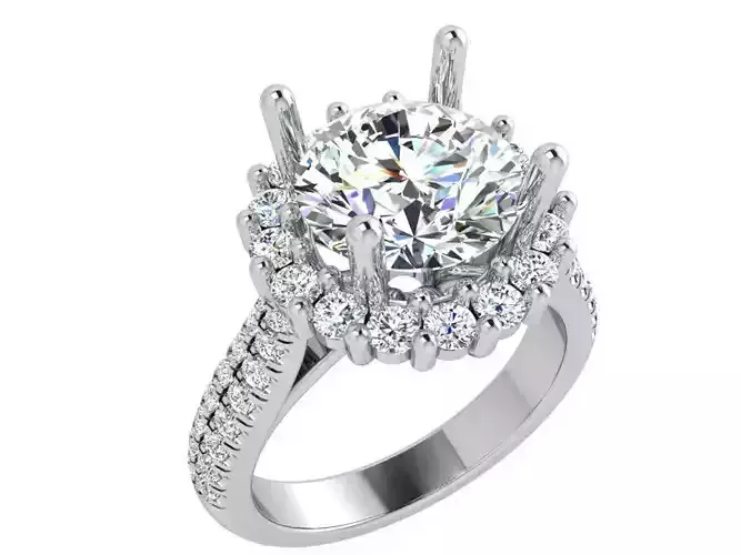Big oval stone diamond ring 3627 3D print model