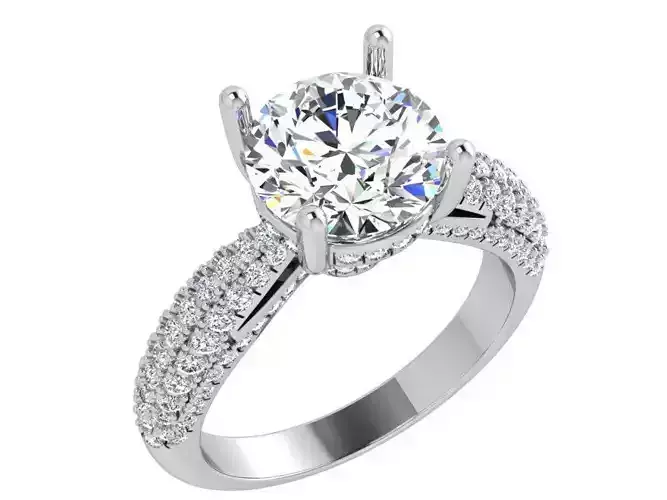 Chain style diamond ring 3630 3D print model