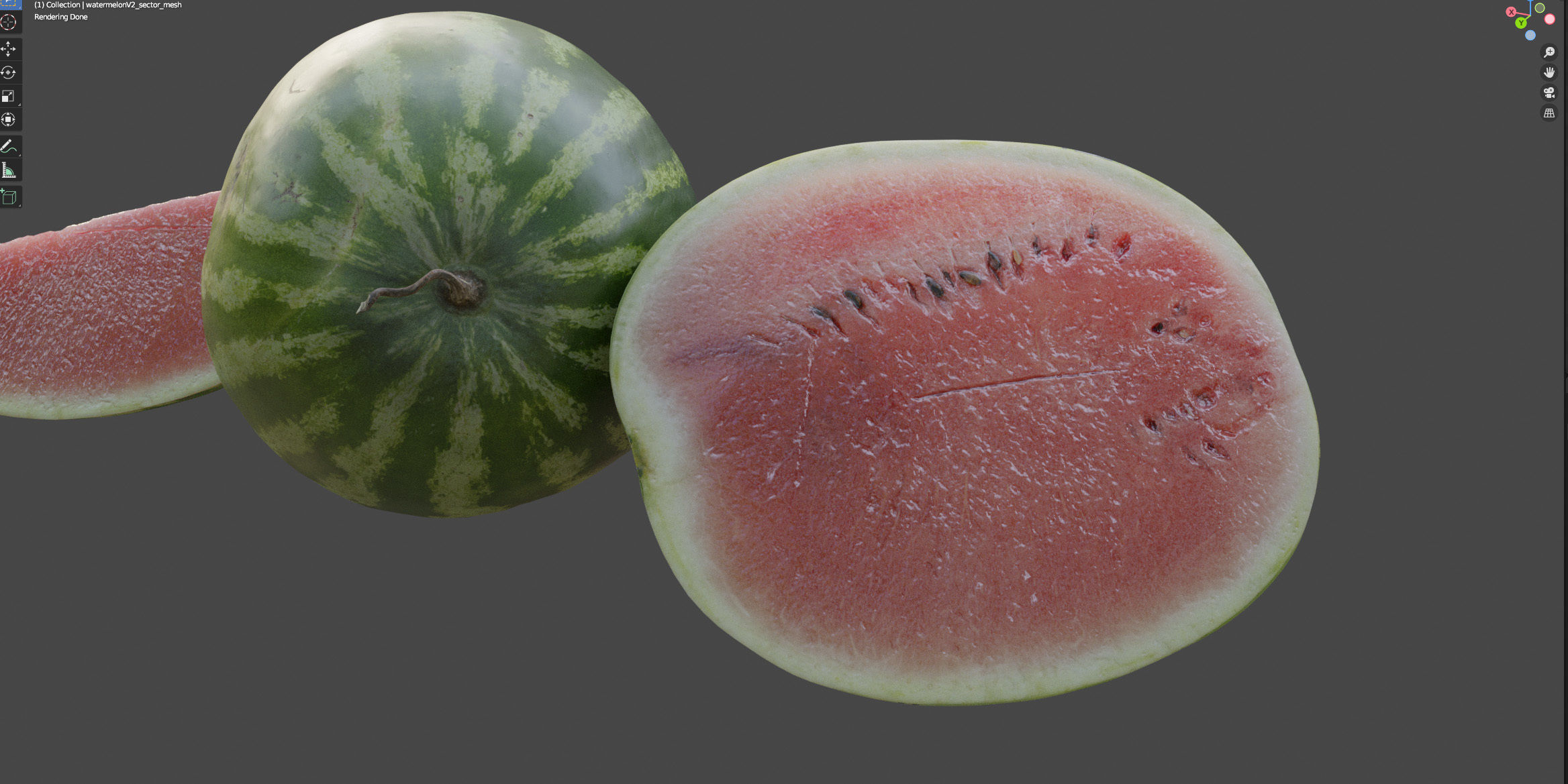 4k Watermelon 3D model_16