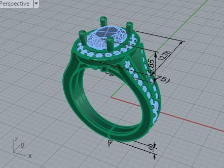 Oval diamond ring 3634 3D print model 3D print model_7
