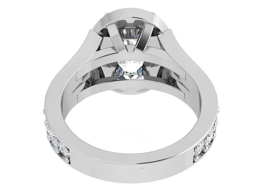 Oval diamond ring 3634 3D print model 3D print model_3