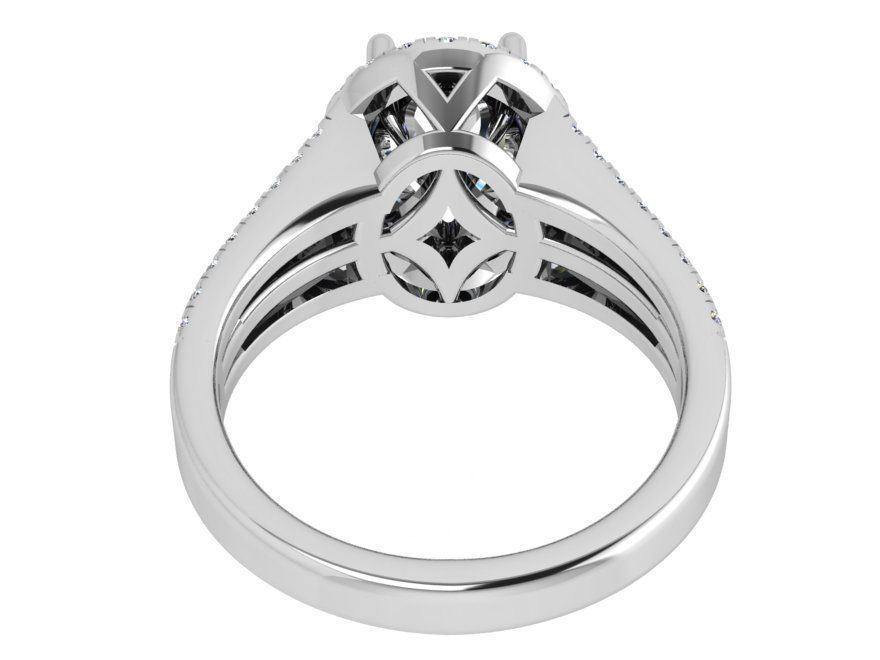 3-Row oval diamond ring 3635 3D print model 3D print model_3