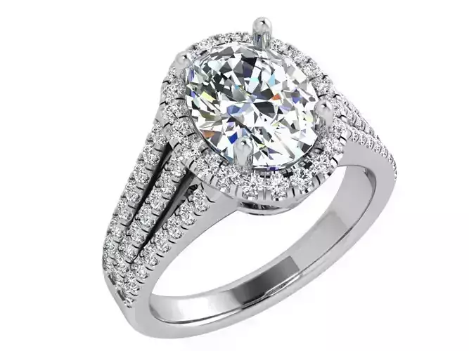 3-Row oval diamond ring 3635 3D print model