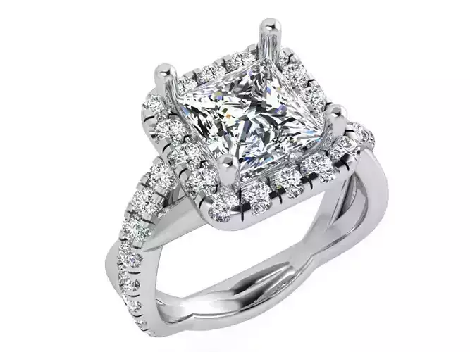Diamond engage ring 3638 3D print model