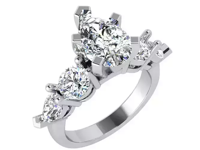 Crown diamond ring 3639 3D print model