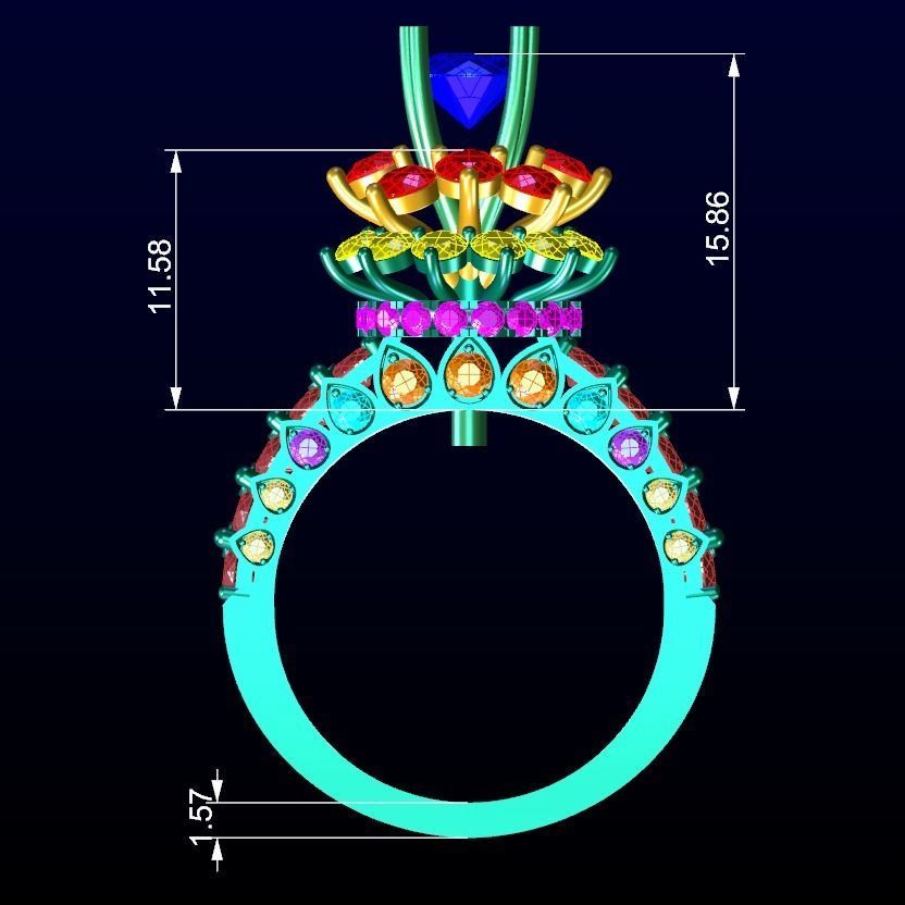 Engagement Ring 54 3D print model_6