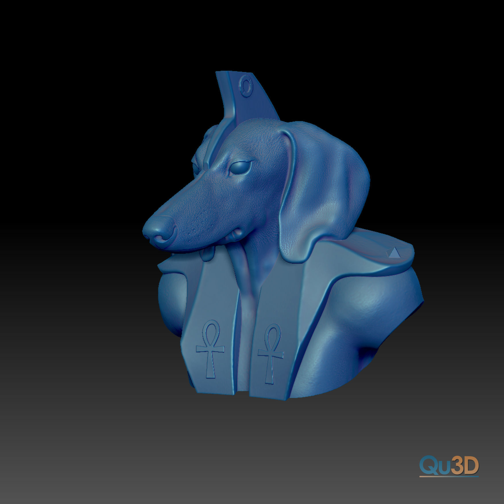 Dog Dachshund-Anubis Bust 3D print model_9