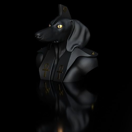 Dog Dachshund-Anubis Bust 3D print model