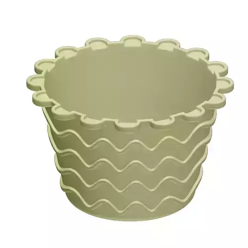 Plastic Decor Pot 3D model