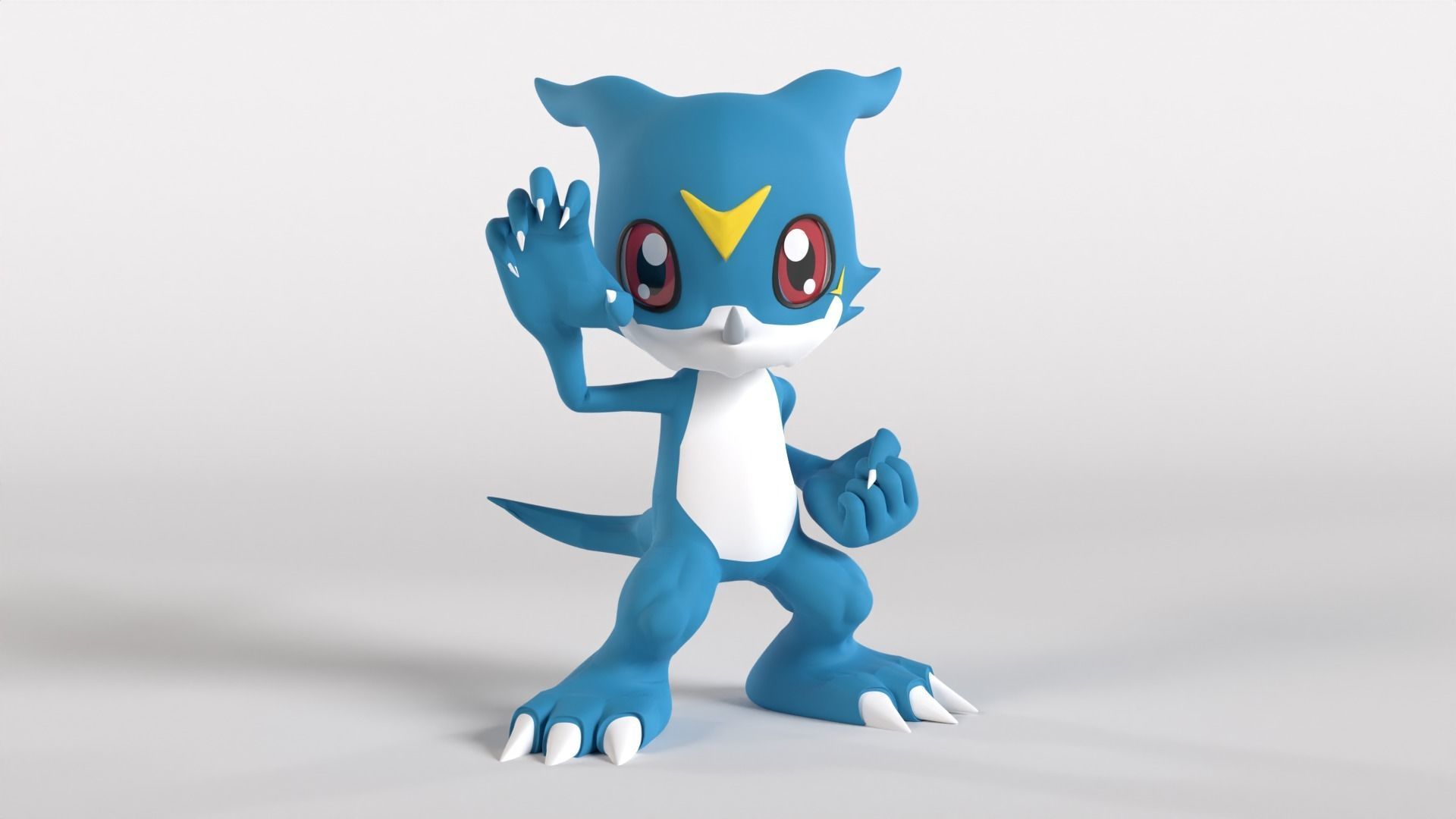 Veemon - Digimon Low-poly 3D model_1
