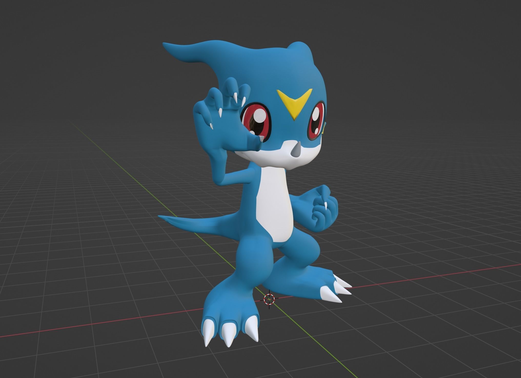 Veemon - Digimon Low-poly 3D model_6